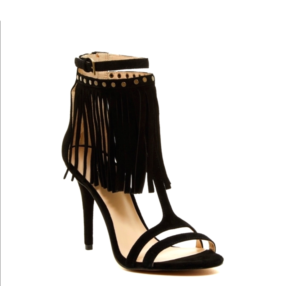 NEW! Nine West Black Fringe Women's Heels Sz 8.5